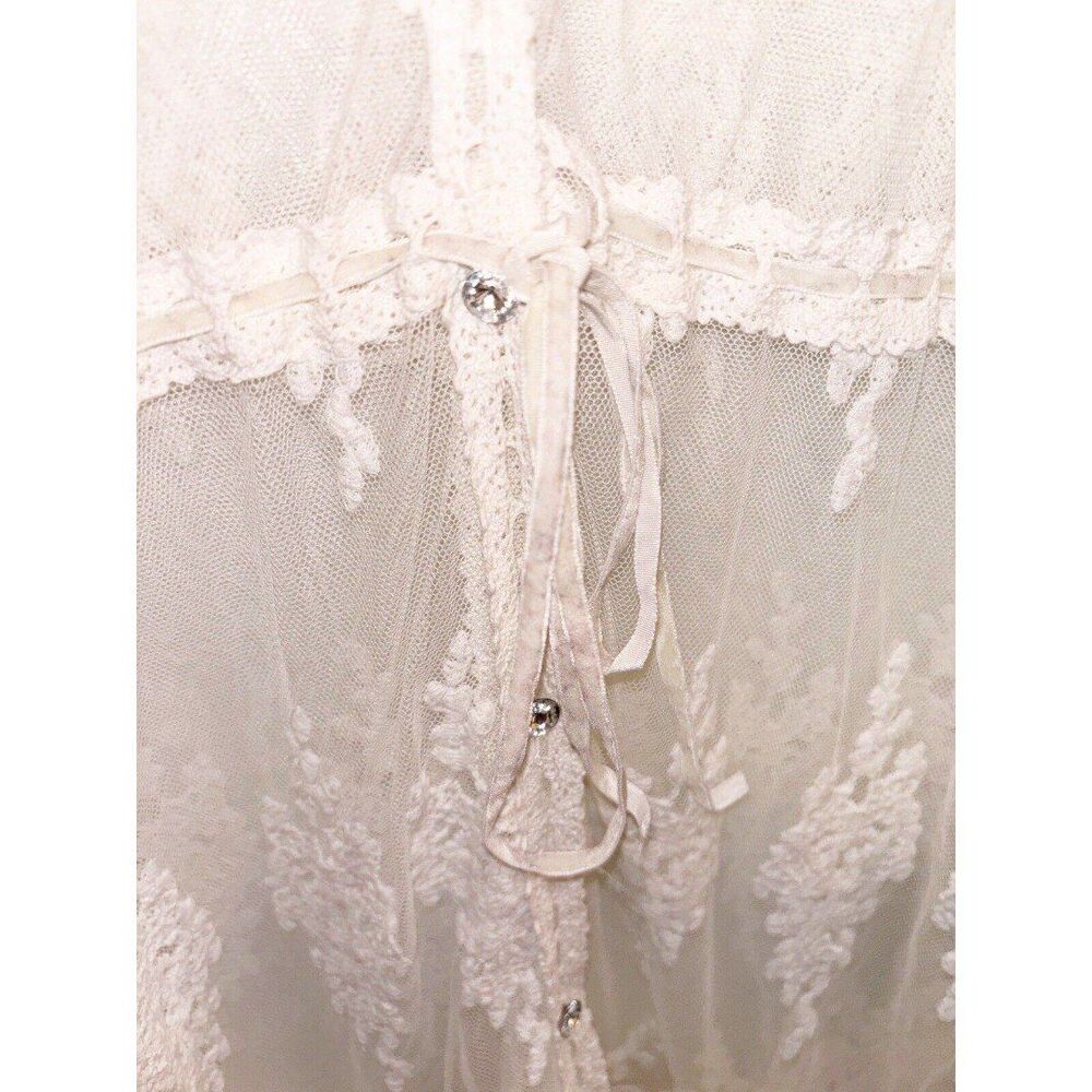 K. Jordan Ivory Cover Up With Rhinestone Buttons Size Medium PLEASE READ - Picture 3 of 6